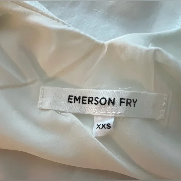 Emerson Fry Shoulder Tie Top in White Linen Blend - Picture 6 of 6